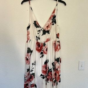 Nordstrom BP White Fresh Floral Print Maxi Dress